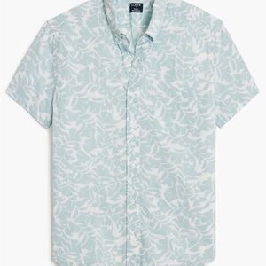 J. Crew Men's Flex Washed Slim Fit Light Blue Button Down Short Sleeve Shirt XXL